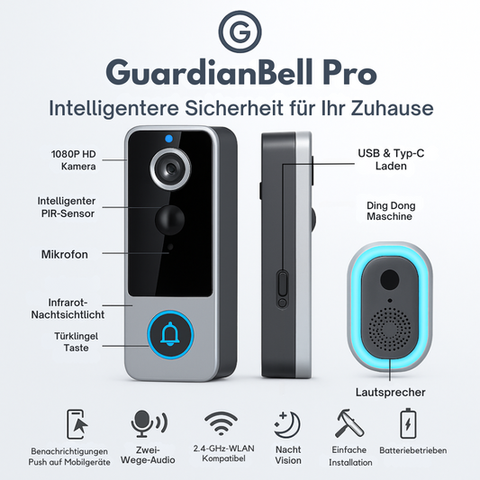 GuardianBell Pro AI Nachtsicht-Türklingel