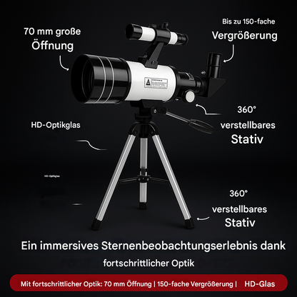 StellarView Pro – 150-fach HD Astronomisches Teleskop mit Stativ