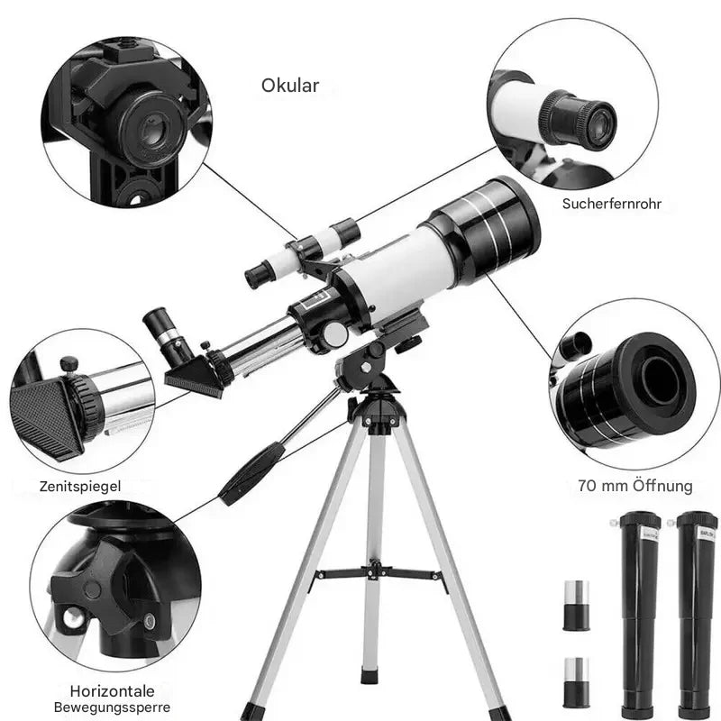 StellarView Pro – 150-fach HD Astronomisches Teleskop mit Stativ