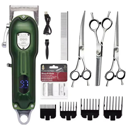 GroomTale Komplettes Hundepflege-Set – Wiederaufladbare Haarschneider, Scheren & Kämme